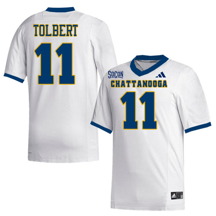 Chattanooga Mocs #11 Jaylon Tolbert College Football Jerseys,Uniforms Stitched-White Chattanooga Mocs #11 Jaylon Tolbert College Football Jerseys,Uniforms Stitched-White